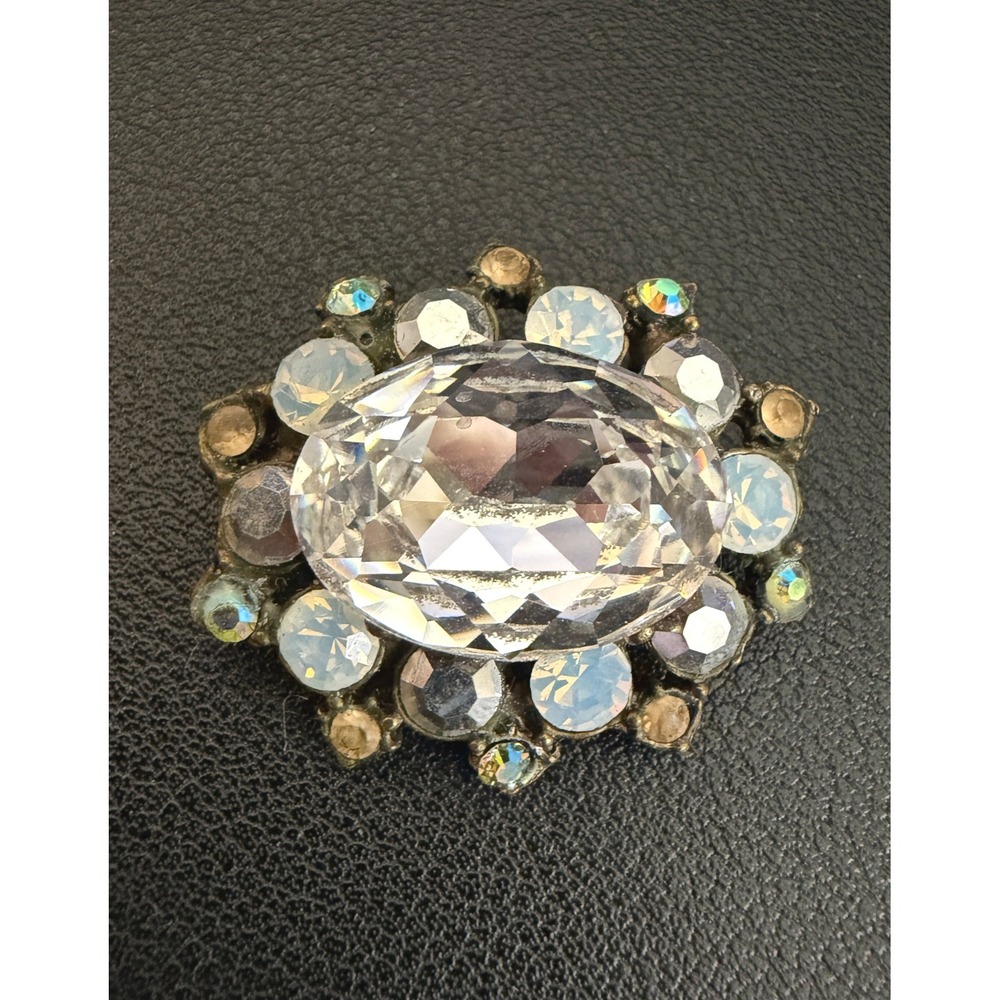 Tiara Misu Slide Pendant Rhinestone Gold Tone AB